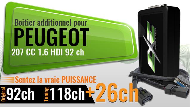 Boitier additionnel Peugeot 207 CC 1.6 HDI 92 ch